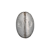 Large Post-Classical Rock Crystal Gemstone with Herm and Two Facing Busts and an Inscription