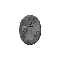 Large Post-Classical Rock Crystal Gemstone with Herm and Two Facing Busts and an Inscription