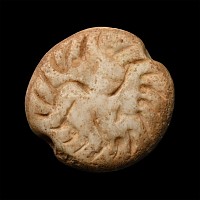 Large Western Asiatic Stone Stamp Seal with Incised Design