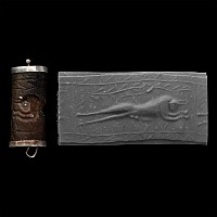 Early Achaemenid Stone Cylinder Seal with Later Silver Casing