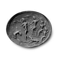 Large Roman Carnelian Gemstone with Ritual Scene