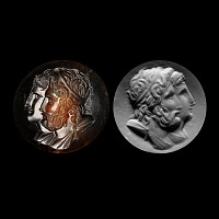 Large Post-Classical Agate Gemstone Depicting a Double Portrait of Hellenistic Rulers