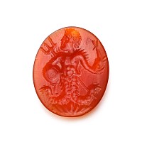 Renaissance Carnelian Gemstone with Roman God Neptune
