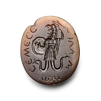Post-Classical Agate Gnostic Gemstone with Anguiped