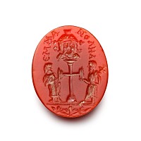 Byzantine Style Agate Intaglio with Cross and Figures