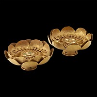 Two Hellenistic Style Gold and Enamelled Rosettes