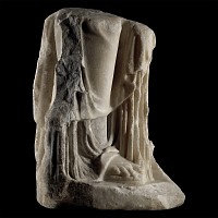 Large Lower Section of a Roman Marble Figure of the Goddess Isis