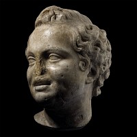 Roman Marble Head of Youthful Eros, the Greek God of Love
