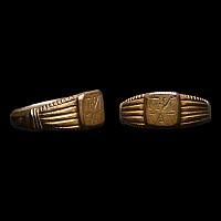 Tudor Period Gilt Bronze Merchant's Signet Ring