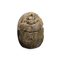 Egyptian Steatite Scarab with Lion and Stag