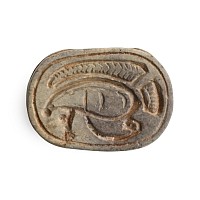 Egyptian Green Stone Scarab with Eye of Horus