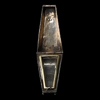 Victorian Silver Memento Mori Lidded Coffin-Shaped Casket with Skull and Crossed Bones