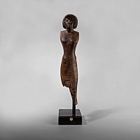 Large Egyptian Wooden Figure of a Man
