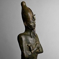 Large Egyptian Bronze Figure of Osiris with Lapis Lazuli Inlays