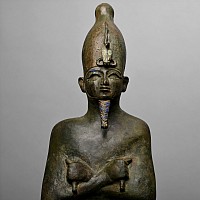 Large Egyptian Bronze Figure of Osiris with Lapis Lazuli Inlays