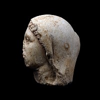 Roman Marble Head of a Veiled Goddess