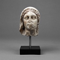 Roman Marble Head of a Veiled Goddess