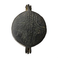 Medieval Decorated Portable Bronze Mirror Case