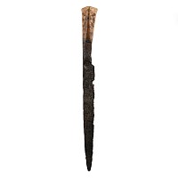 Stuart Period Iron Knife with Decorated Bone Handle