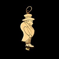 Bawdy Gold Pendant of a Victorian Man with Hinged Phallus