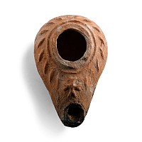 Byzantine Terracotta Slipper Oil Lamp with Cross
