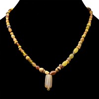 Roman Yellow Glass and Other Bead Necklace String
