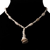 Western Asiatic White Stone Bead Necklace String