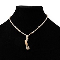 Western Asiatic White Stone Bead Necklace String