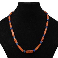 Western Asiatic Style Lapis Lazuli and Carnelian  Bead Necklace String