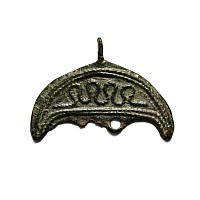 Viking Age Bronze Lunar Pendant with Snake