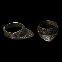 Byzantine Bronze Decorated Archer's Thumb Ring
