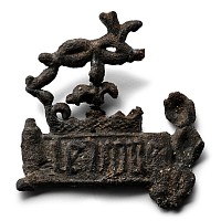 Medieval Pewter Pilgrim's Badge with Inscribed Crown