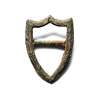 Medieval Bronze Shield-Shaped Buckle