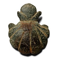 Medieval Bronze Scallop Shell Belt Mount