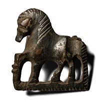 Roman Bronze Horse Plate Brooch