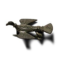 Late Roman Bronze Bird Plate Brooch