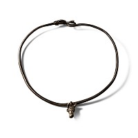 Roman Silver Neck Torc with Bull's Head Pendant