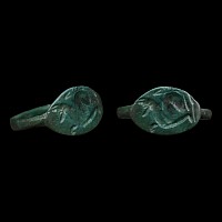 Greek Bronze Ring with Dog