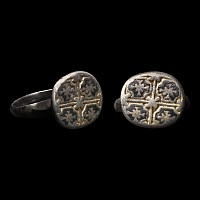 Medieval Crusader Period Silver Ring with Crosses