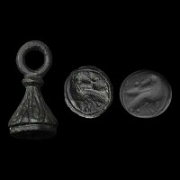 Byzantine Bronze Seal Matrix with Bird
