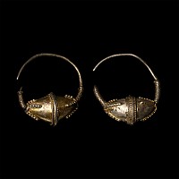 Byzantine Silver-Gilt Earring Pair