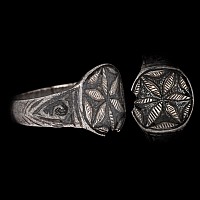 Medieval Silver Ring with Flower