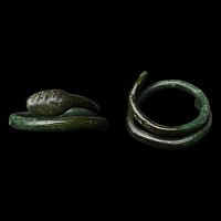 Romano-Egyptian Bronze Snake Ring