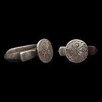 Medieval Silver Ring with Chi Rho