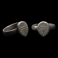 Medieval Silver Ring with Shield Design
