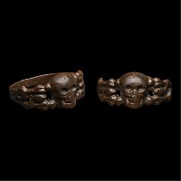 Post Medieval Bronze Skull Ring