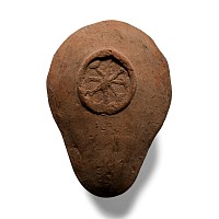 Byzantine Terracotta Oil Lamp with Berries and Foliage