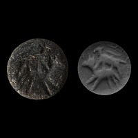 Western Asiatic Stone Stamp Seal with Mating Animals