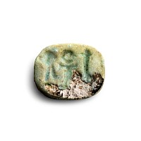 Egyptian Faience Scaraboid with Hieroglyphs