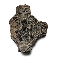 Tudor Period Pewter Pilgrim's Pendant with Bishop